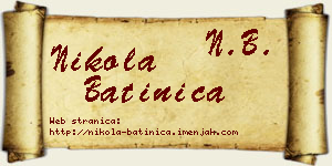 Nikola Batinica vizit kartica